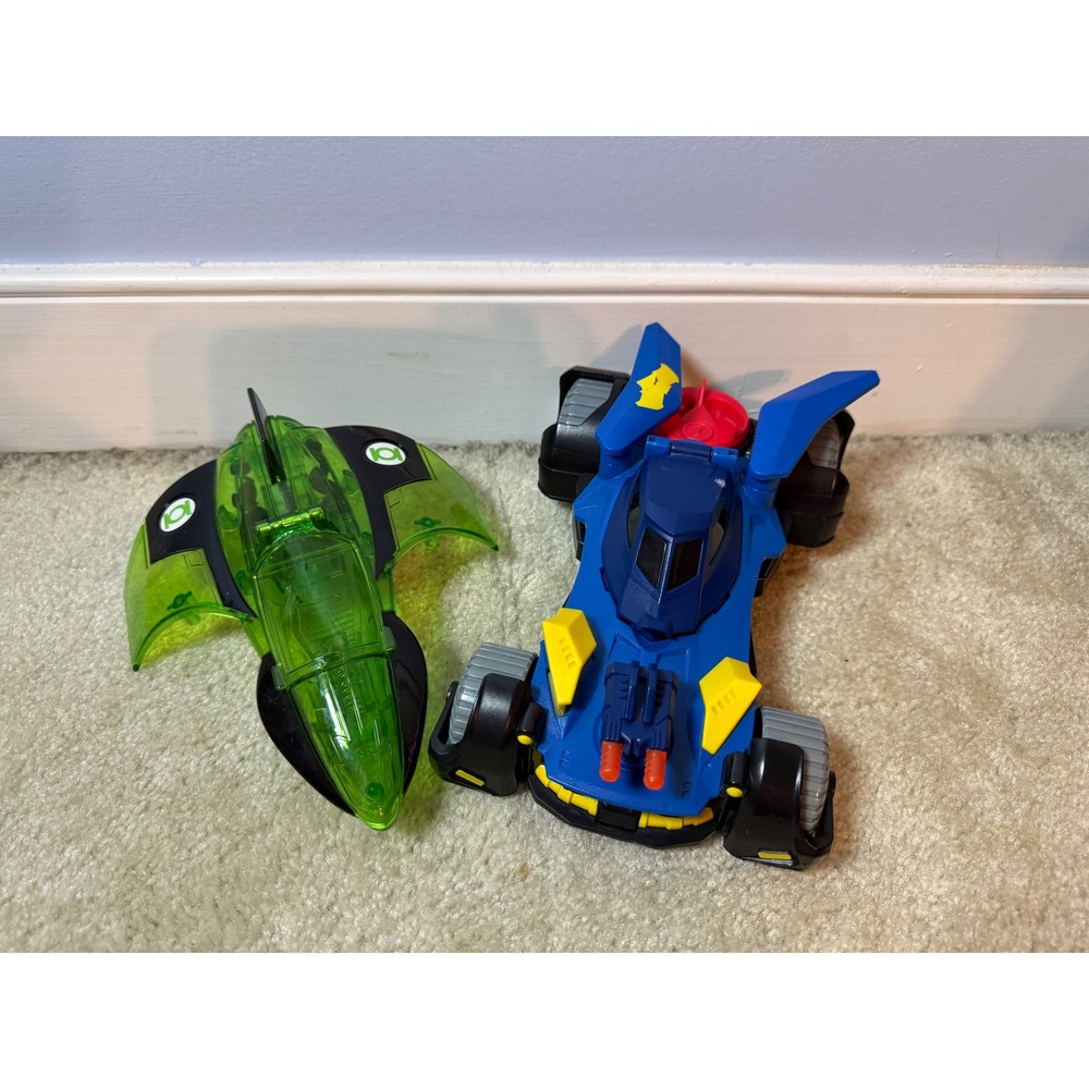 Fisher Price Imaginext DC Super Friends Batman Batmobile Green Lantern Jet Lot